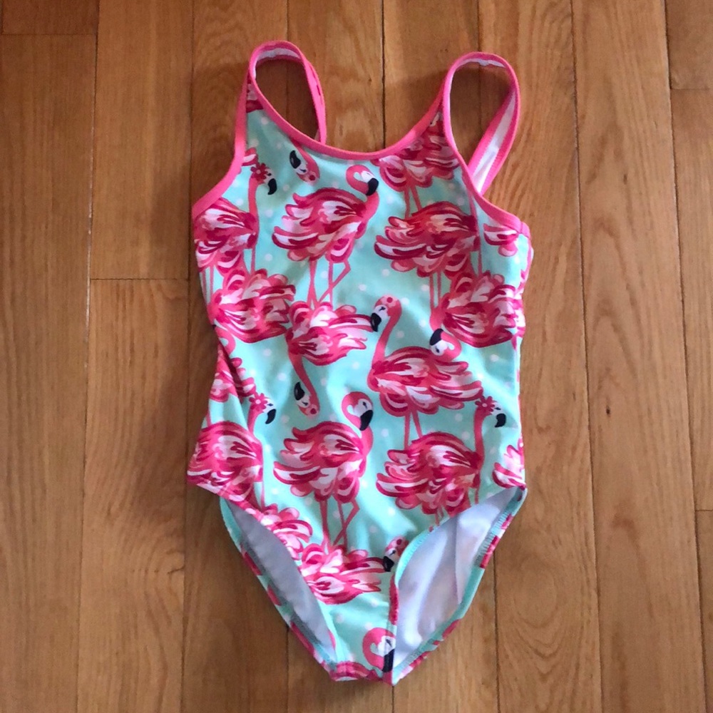Adorable flamingo bathing suit